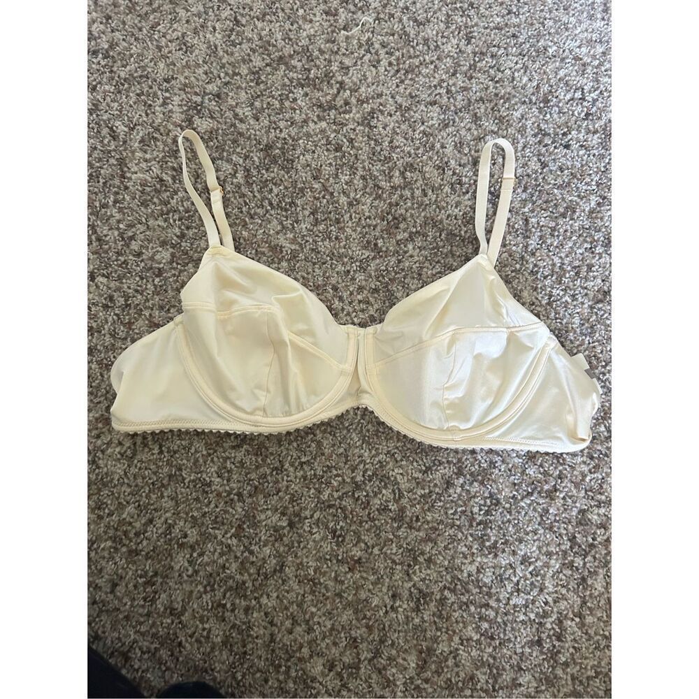 Anthropologie Yellow Silk-Like Unlined Bra Size XL